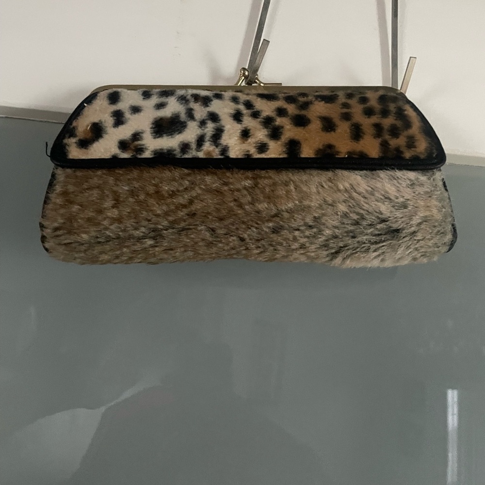 Leopard Print Fur Women’s clutch